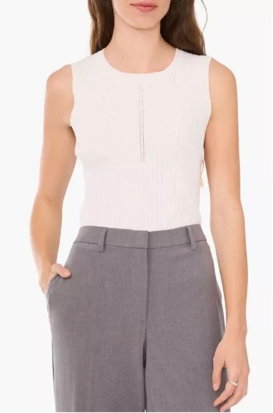 Nordstrom/Halogen Rib Sleeveless Sweater Tank Size XS New with tags White